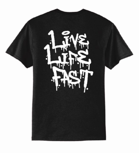 Live Life Fast Dripp T-Shirt BLK/WHT