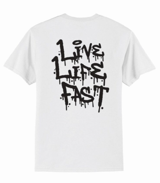 Live Life Fast Dripp T-Shirt WHT/BLK