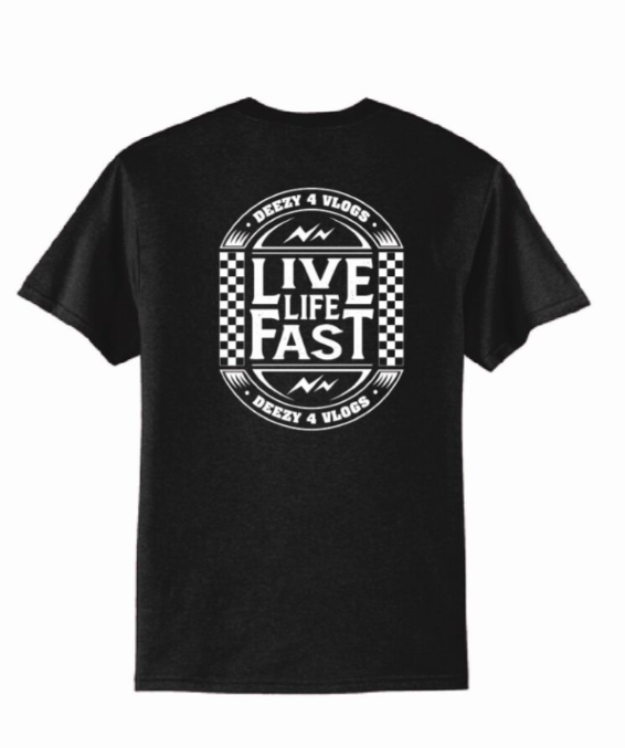 Live Life Fast Juke Box T-Shirt BLK/WHT