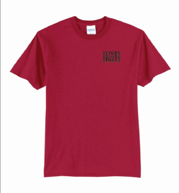 Live Life Fast Juke Box T-Shirt RED