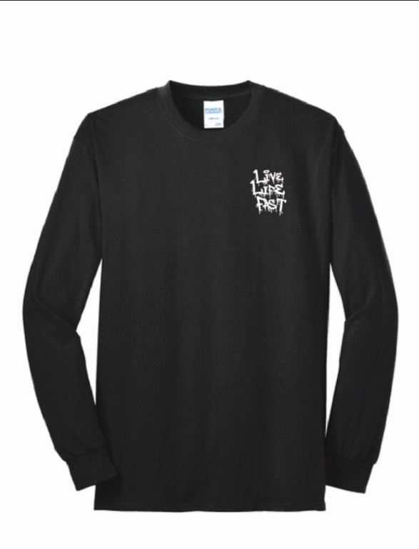 Live Life Fast Dripp Long Sleeve BLK?WHT